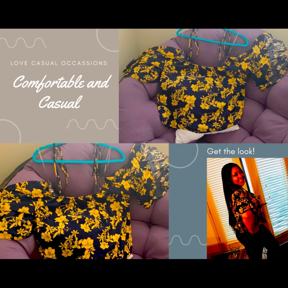 Cute Blue and Yellow Crop Top!